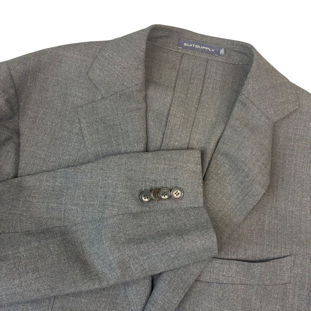 Suitsupply Havana Blazer Mens 44S Grey Slim Fit Wool Cerruti iTravel Sport Coat